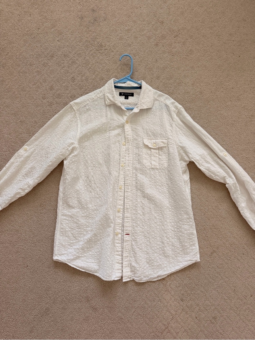 Daniel Cremieux White Textured Long-Sleeve Linen Shirt